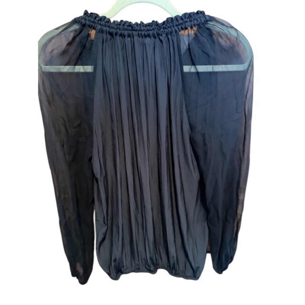 Ramy Brook Black 100% Silk Sheer Blouse Top NEW Size XSMALL - Picture 2 of 6
